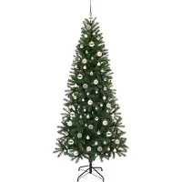 vidaXL Kunstkerstboom met 300 LED met standaard Groen 210 cm PE en PVC