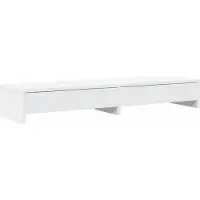 vidaXL Monitorstandaard met lades wit 100x27x15 cm bewerkt hout