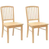 vidaXL Eetstoelen 2 st Massief Rubberhout Naturel 50 x 52,5 x 91 cm