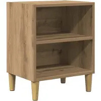 vidaXL Nachtkastje 40x30x50 cm bewerkt hout artisanaal eikenkleur