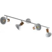 LINDBY Fridolin plafondspot, 70cm, 4-lamps, wit, metaal Fridolin, dimbaar, wit / opaal, Keuken, metaal, Modern, buitenspot