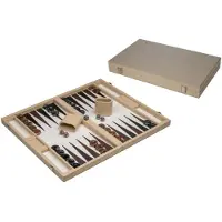 Philos Backgammon - Beige, Groot, Kunstleer