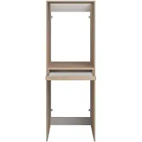 Vente-unique Wasmachine- en droogkastmeubel - Licht naturel - B64 x H184 cm - ERKANO
