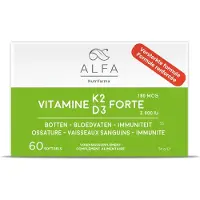 Alfa Vitamine K2 -D3 Forte Nieuwe Formule 60 St Zachte capsules
