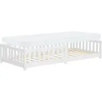 ML-Design Kinderbed 90x200 cm met lattenbodem uitvalbeveiliging en matras H-10 cm wit grenenhout ML design