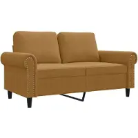 vidaXL Tweezitsbank 120 cm fluweel bruin