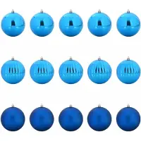 vidaXL Kerstbal Set XL 15 st Blauw Ø 10 cm Kunststof LED's