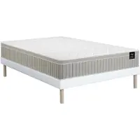 Vente-unique Set 140 x 190 cm gestoffeerde bedbodem + matras schuim en traagschuim-gel 7 zones dikte 22cm - SOMIRA van YSMÉE