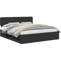 vidaXL Bedframe met lades, zwart, 180 x 200 cm, houtvezel