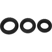 Rimba – Siliconen Cockring met Bandenmotief - Zwart ø 30 mm