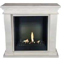 Xaralyn Bio-ethanol haard - Kreta-Mini BCL-SWU - wit natuursteen - 3 KW verwarming - haardombouw inclusief inbouwhaard - schouw