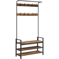 vidaXL Kapstok met plank Oud hout 95 x 34 x 184 cm Bewerkt hout