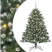 vidaXL Kunstkerstboom met 150 LED Groen 150 cm PVC en Plastic en Staal