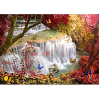 Grafika puzzel Deep Forest Waterfall - legpuzzel 2000 stukjes landschap.