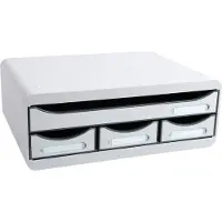Exacompta Classic Ladekastje Kunststof Lichtgrijs 4 Lades 35,5 x 27 x 13,5 cm