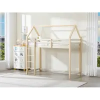 Vente-unique Hutbed hout beige 90 x 190 cm TARZIA
