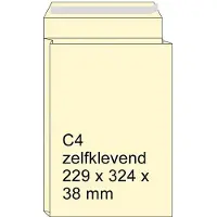 Diversen Zakenvelop met balg crème 229 x 324 x 38 mm - C4 zelfklevend (125 stuks)