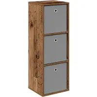 vidaXL Dressoir met lade Oudhout 35 x 32 x 99,5 cm