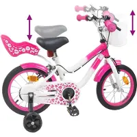 vidaXL Kinderfiets Met Zijwieltjes 16 Inch voor 4-6 jaar oud Roze