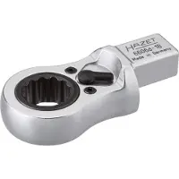 Hazet Insteek-ratel-ringsleutel 6606D-18 · 14 x 18 mm insteekvierkant massief · Buitentwaalfkant profiel · SW 18 mm