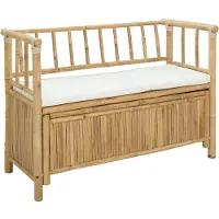 vidaXL Tuinkast Bank 110 x 47 x 80 cm Bamboe Naturel Rechthoekig