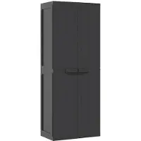 vidaXL Tuinkast 65x37x165 cm polypropeen zwart