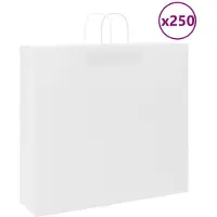 vidaXL Papieren zakken 250 st met hengsels 54x15x49 cm wit