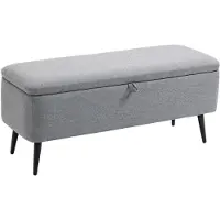 HOMCOM -Sitzbank-Polyester, Stahl-101L x 38,5B x 44,5H cm-Grau