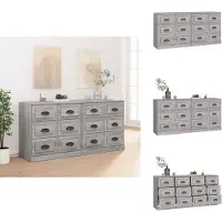 vidaXL Dressoir - Dressoirs - Kast - Dressoirkast - Dressoirs 2 st bewerkt hout grijs sonoma eikenkleurig