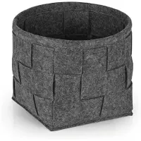 DS Produkte Opbergmand van vilt 24x24x24 cm | Ideaal voor het opbergen van brandhout en tijdschriften | Duurzaam en veelzijdig | Opvouwbare opbergmand, geschikt voor planken [Donkergrijs]
