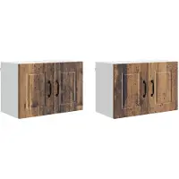 vidaXL Wandkast PORTO 2 pcs Oudhout Bewerkt hout