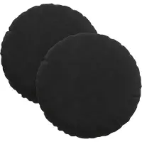 vidaXL Zitkussens 2 pcs Fluweel Zwart Ø30 x 13 cm
