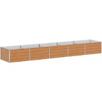 vidaXL Verhoogde plantenbak, lichtbruin, 400 x 80 x 45 cm, verzinkt staal