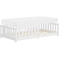 ML-Design Kinderbed 80x160 cm met lattenbodem uitvalbeveiliging en matras H-10 cm wit grenenhout ML design