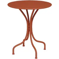 Vente-unique Ronde tuintafel D60 van metaal - Terracotta - MIRMANDE