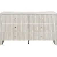 Vente-unique Ladekast 6 laden - MDF - Beige en goud - MIRENALO