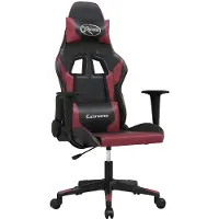 vidaXL Massage gamestoel kunstleer zwart en wijnrood