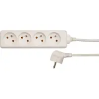 VOREL - Elektrische Verlengkabel - 4 Geaarde Stopcontacten - Wit - 5m