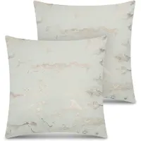 Aspero 2 kussenslopen met marmermotief, 45 x 45 cm, „Carrara“