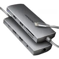 Axagon HMC-8HLSA, Kabel, USB 3.2 Gen 1 (3.1 Gen 1) Type-C, 100 W, 3,5 mm, 1.4/2.3, 10,100,1000 Mbit/s