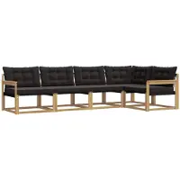vidaXL Buiten bank set 5 st Wit en zwart