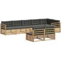 vidaXL Buiten bank set 8 st Wit en antracietkleurig Polyester