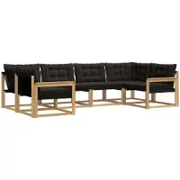 vidaXL Buiten bank set 6 st Wit en zwart