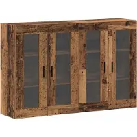 vidaXL Wandgemonteerde Kasten 2 st Oud hout 69,5 x 34 x 90 cm