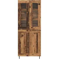 vidaXL Hoge kast, 2 stuks, gerecycled hout, 69,5 x 34 x 180 cm, houtvezel