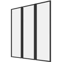 Vente-unique Vouwbaar badscherm van metaal in atelierstijl - Mat zwart - 100 x 140 cm - DISTRICT