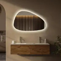 LOMAZOO Badkamerspiegel Met Verlichting - Met Verwarming - Assymetrische Spiegel - 120 x 75 cm [Sevilla]