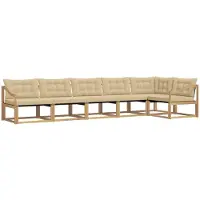 vidaXL Buiten bank set 6 st Wit en Beige
