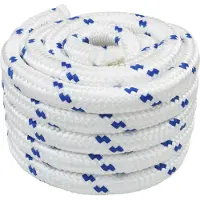 vidaXL Boottouw 25 m 3 Wit en Blauw PP
