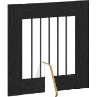vidaXL Opvouwbaar hondenhekje met standaards 8 st Zwart eiken 60 cm